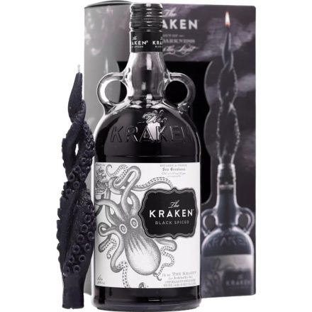 Kraken Black Spiced+gyertya 40% 1Lt