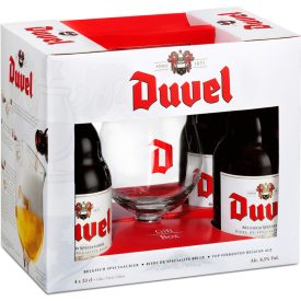 Duvel 4*0.33l +pohár 8.5% Drs