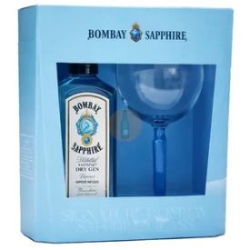 Bombay Sapphire gin 0.7l 40%+pohár Drs