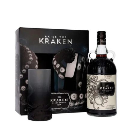 Kraken Black Spiced ajándékcsomag pohárral (1L/40%)